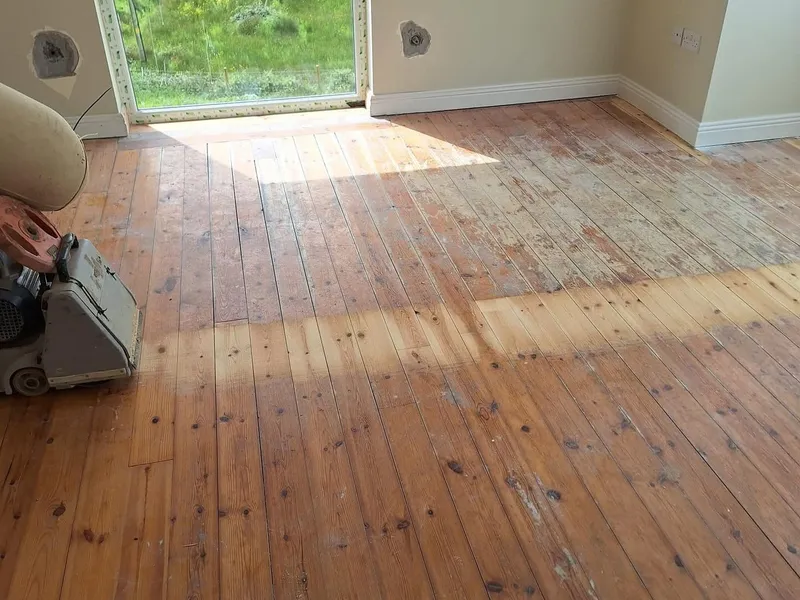 Timber floor before restoration